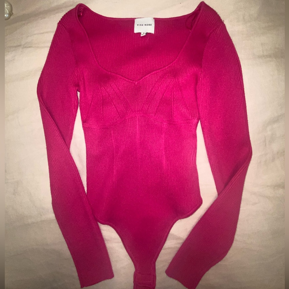 Pink sweater bodysuit in great condition worn once